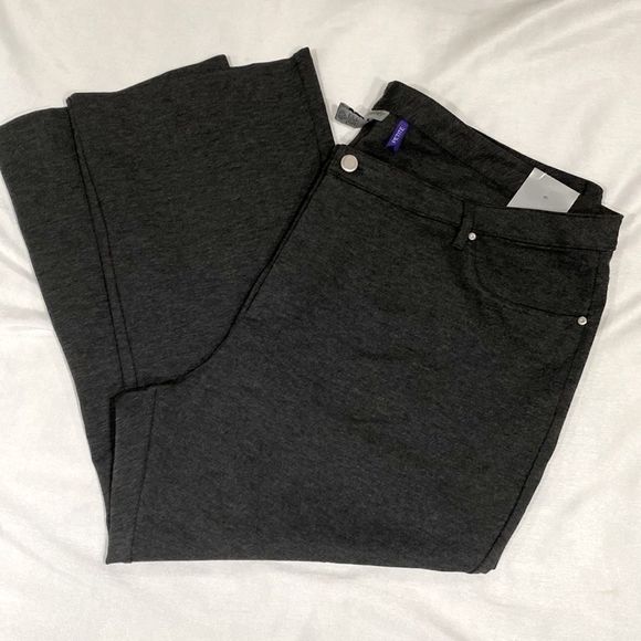 CATHERINES Heather Gray Bootcut Knit Stretch Pants Size 30WP - Picture 7 of 14